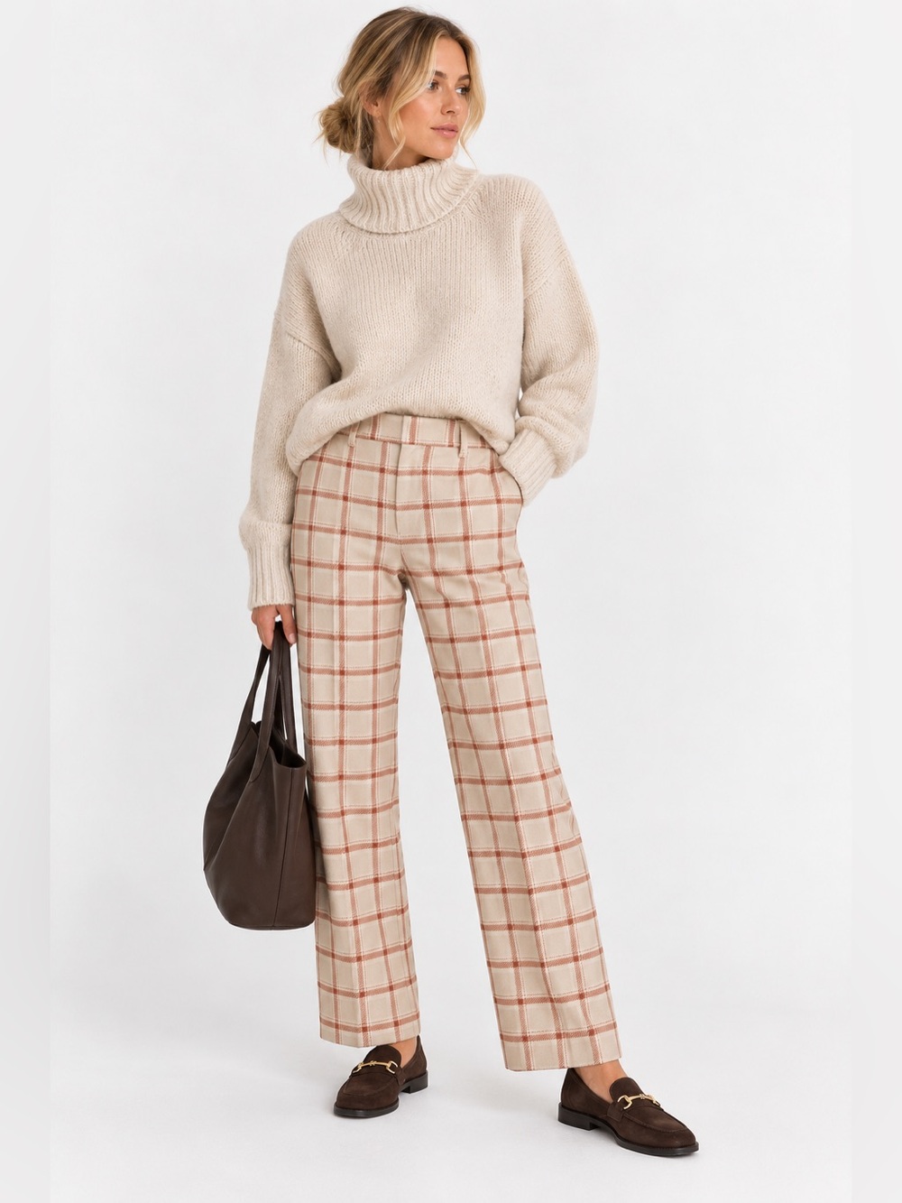Wilfred Aritzia Effortless Cropped Pant Marisol Plaid Wide Leg Size 2